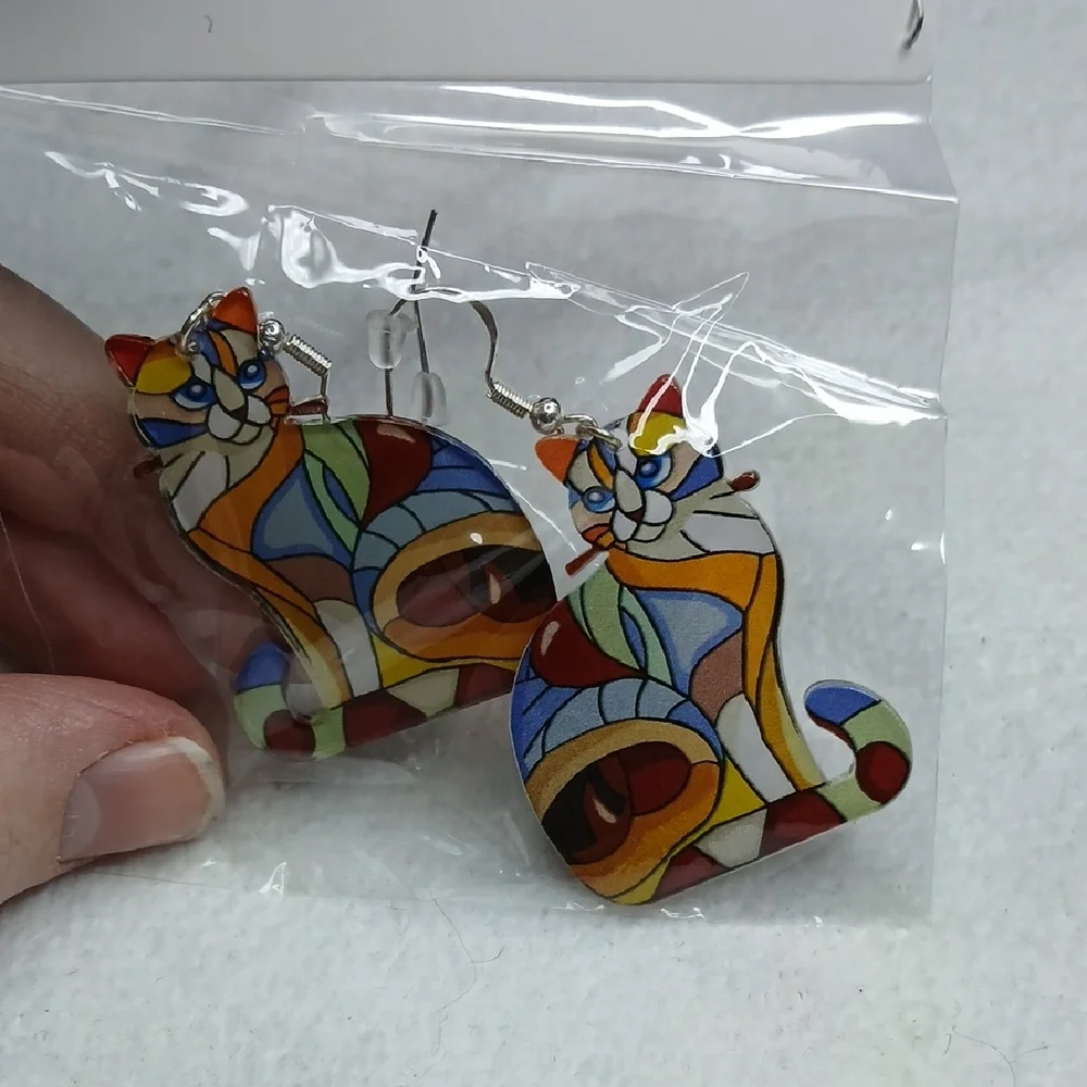 Vibrant Cat Earrings for Pet Lovers